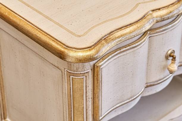 istock Nightstand in classical style with drawers in room 1344584822