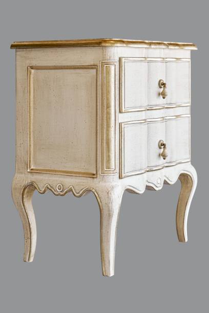 istock Nightstand in classical style with drawers on gray background 1344584836