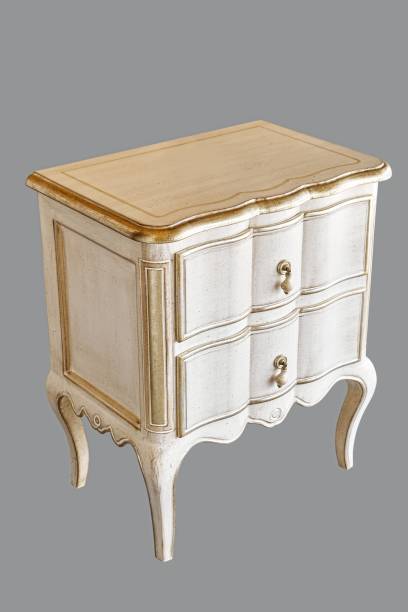istock Nightstand in classical style with drawers on gray background 1344584843