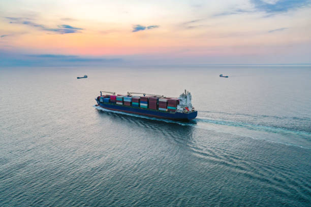 istock Aerial view of  Cargo Ship 1344584947