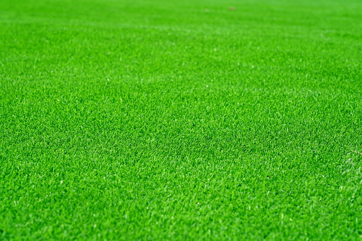 Green artificial grassland textured background