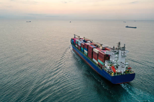 istock Aerial view of  Cargo Ship 1344586035