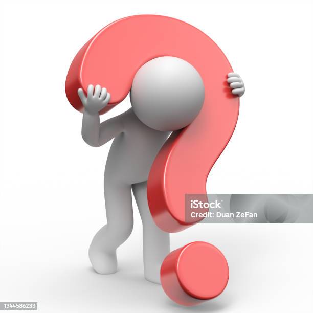 3dicon Man Question 3d Man With Question Mark Stock Photo - Download Image Now - A Helping ...