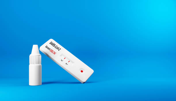 istock 3D render of the buffer solution and rapid test for the Delta Covid-19 variant.Illustration of a digital image for medicine. 1344587801