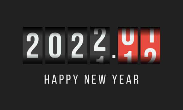 2022 с новым годом, поздравительная открытка в стиле одометра - odometer backgrounds black car stock illustrations