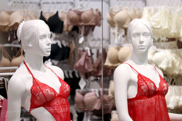 istock Female mannequins in red underwear 1344589537