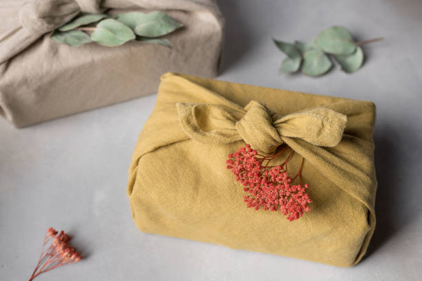 istock furoshiki packaging gift box with dried flowers 1344592337