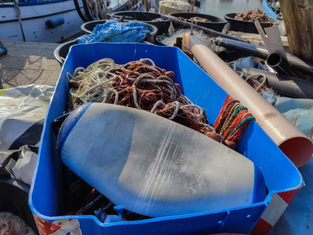 istock Fisherman fish fishing net close up 1344596374