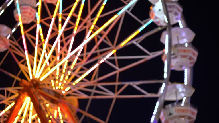 Ferris wheel at night, lights go out