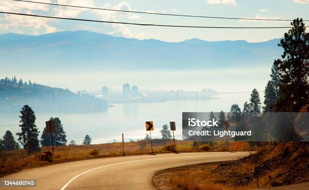 Westside Road To Kelowna British Columbia Stock Photo - Download Image Now - Kelowna, British Columbia, Road