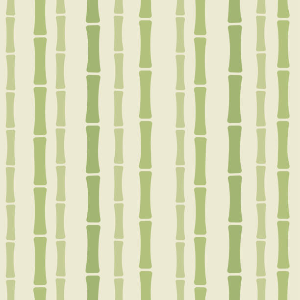 Seamless bamboo pattern Seamless bamboo pattern. Bamboo stalks on muted beige background. Simple cartoon style vector texture. bamboo texture stock illustrations