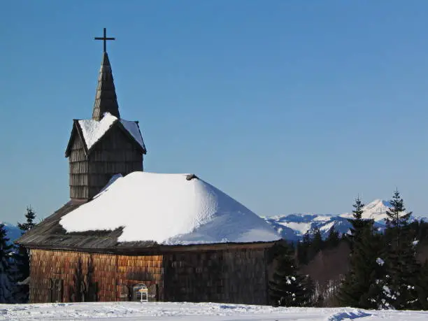 Wooden church on the Unterberg in Austria,Europe