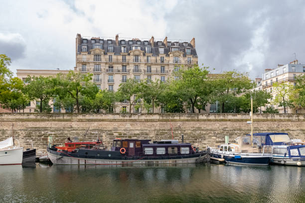 istock Paris, Bastille, the harbor with houseboats 1344607249