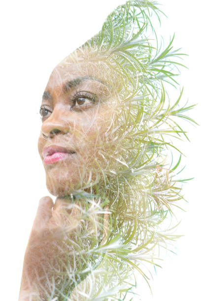 istock Dreams of the future. Double Exposure portrait 1344608068