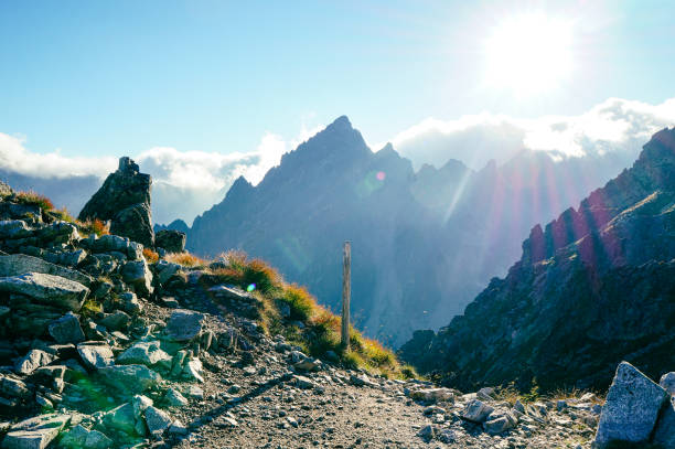 View from the summit of Lomnicky Stit mountain in Slovakia