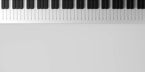 istock Piano keys background. Copy space. 3D illustration. 1344610854