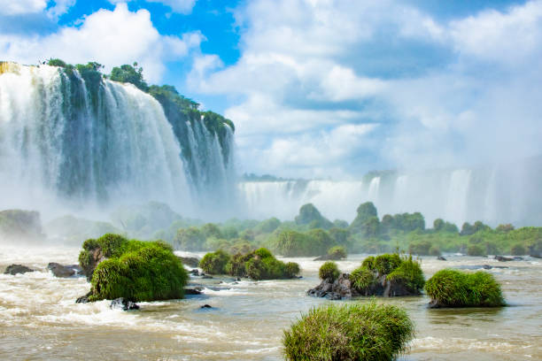istock beautiful waterfalls with blue sky 1344611813