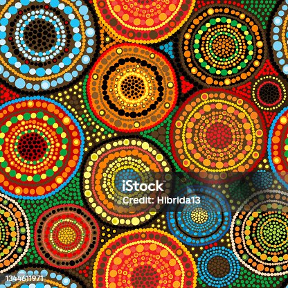istock African seamless background with dots and round shapes 1344611971