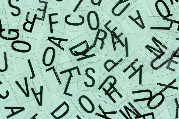 mixed up letters of english alphabet closeup