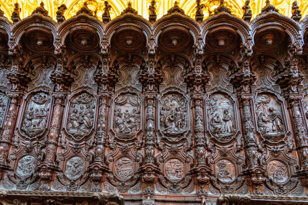 Amazing choir in the Mezquita Cathedral of Cordoba. Andalusia, Spain Amazing choir by Pedro Duque Cornejo in the Mezquita Cathedral of Cordoba. Andalusia, Spain ancient creativity andalusia architecture stock pictures, royalty-free photos & images