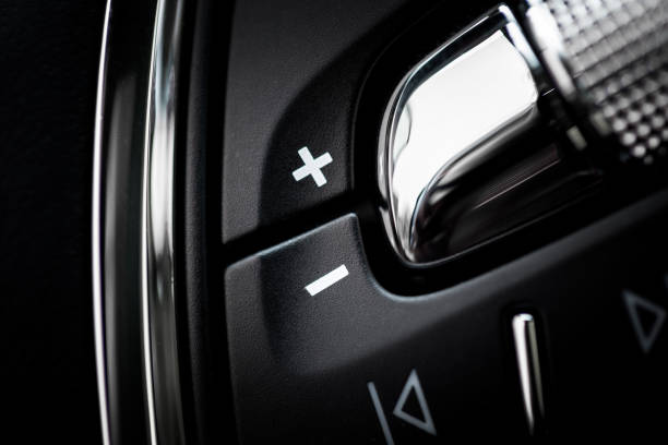 istock volume buttons in the car on the steering wheel 1344617185