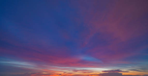 istock Sunset sky. Abstract nature background. Dramatic blue with orange colorful clouds in twilight time. 1344617208