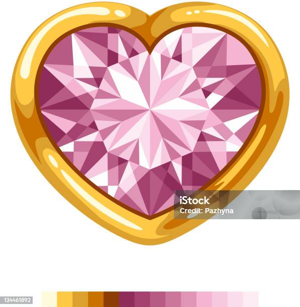 Diamante Cuore - Immagini vettoriali stock e altre immagini di Amore - Amore, Brillante, Colore brillante