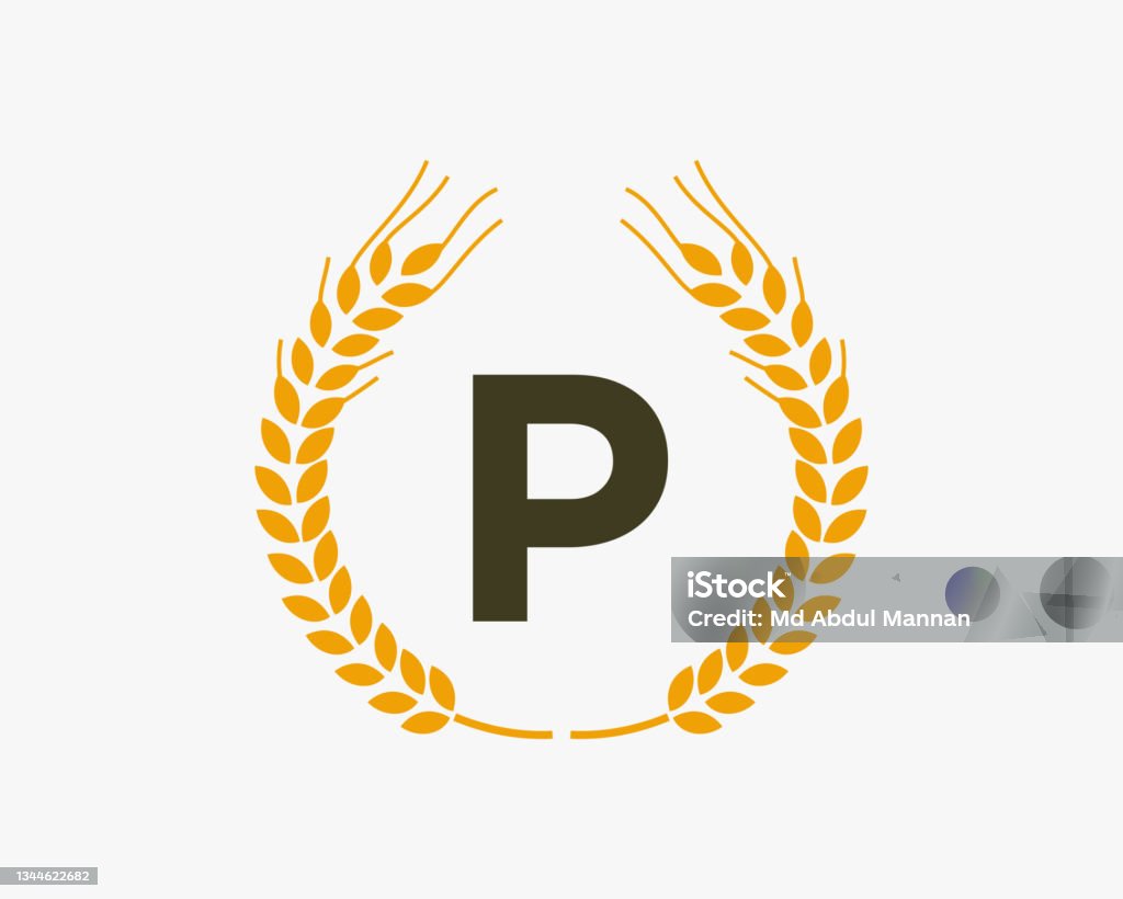 Agriculture Wheat Logo On P Letter Letter P Agriculture Logo ...