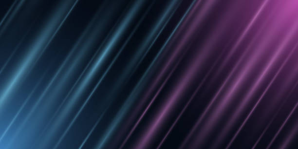 istock Abstract background with blue and purple light effect of rays on black background. Beam with sparks. Glowing lines. Vector illustration 1344627555