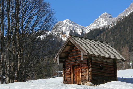 Wooden hut in Ramsau am Dachstein,Styria,Austria,Europe