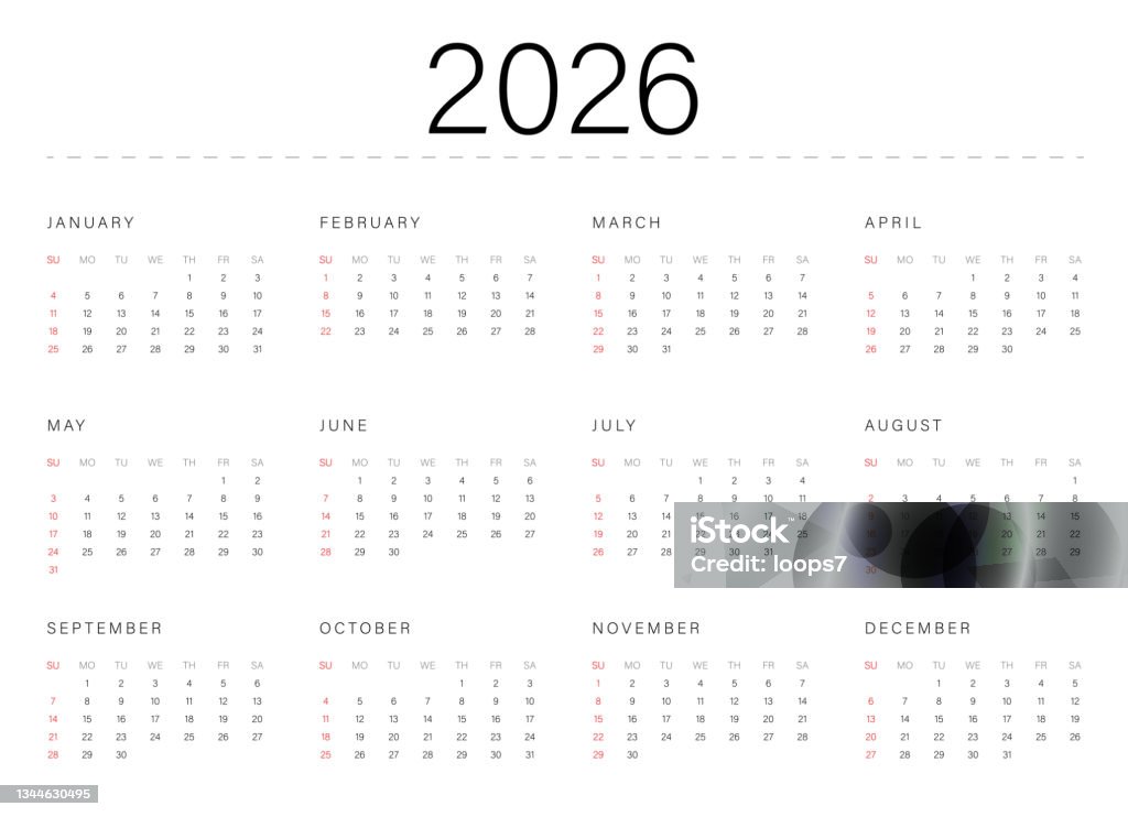 Vetores de Modelo Calendário 2026 e mais imagens de 2026 2026, A Data Vetores de Modelo Calendário 2026 e mais imagens de 2026 2026, A Data