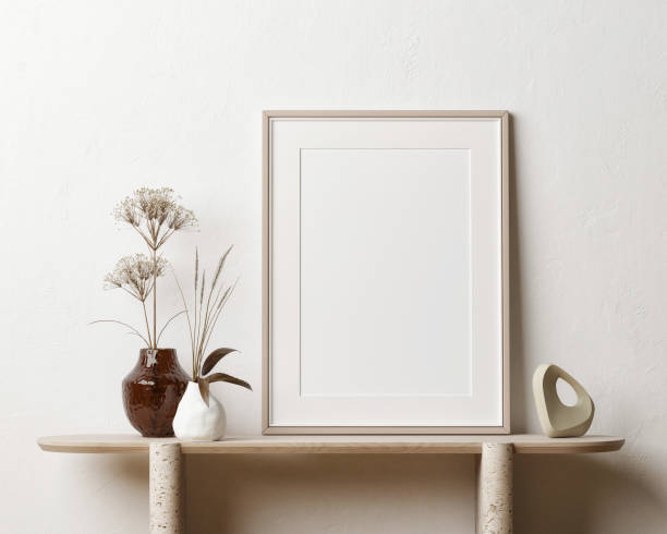 istock Living room with mock-up poster for presentation, 1344630608