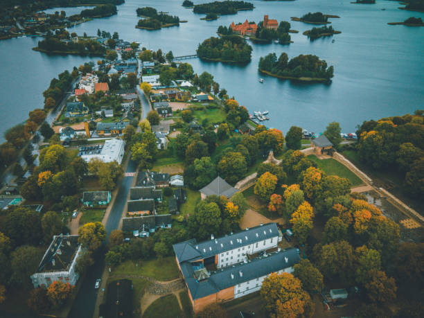 istock Aerial Views of Trakai, Lithuania by Drone 1344638880