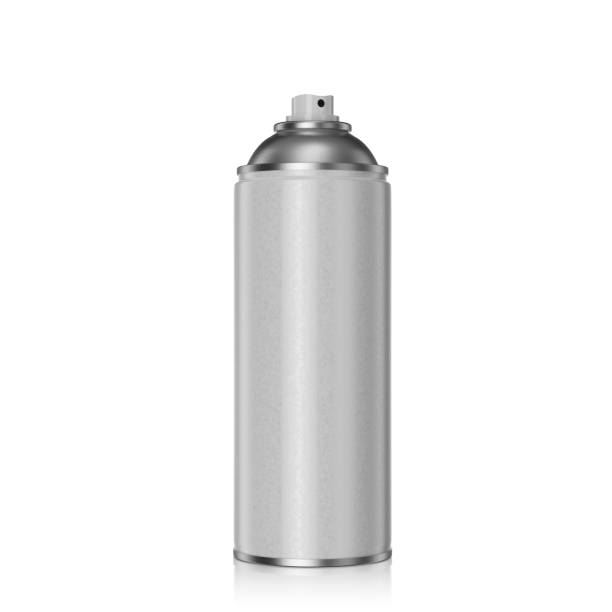 istock Mockup metal spray can with paint. 3d render. 1344645512