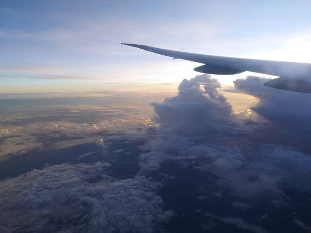 istock A sunrise was appear when the plane entering Thailand territory 1344647978