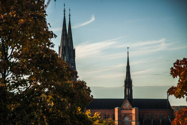 Views of Uppsala, Sweden in the fall stock photo