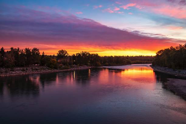 istock Colourful Sunrise Over The Bow River 1344667519