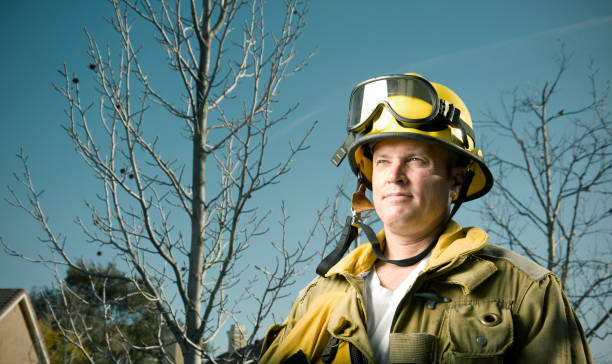 Firefighter stock photo