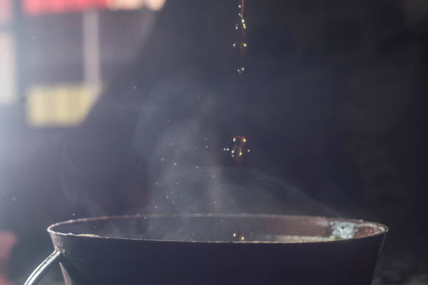 istock coffee strainer with coffee and smoke 1344675374