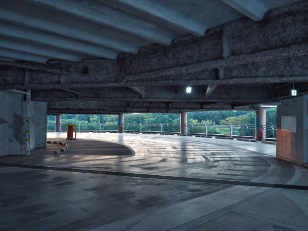 istock Multilevel car parking tower floor 1344675661