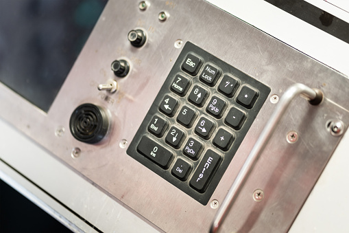 Key Code Number Panel Number Keypad Button On Operational Control Panel Dashboard Stock Photo ...