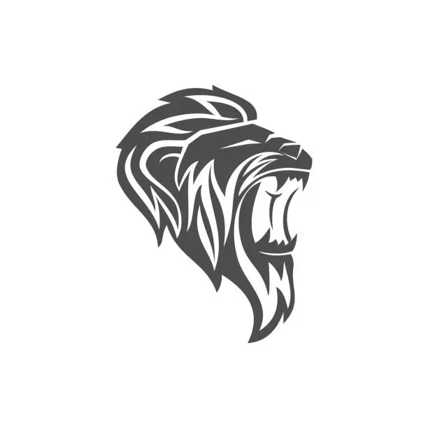 Vector illustration of Lion Head Roar Mascot Emblem Business Brand Template