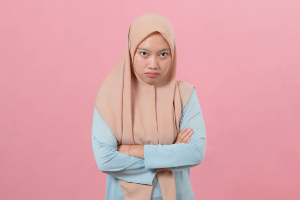 istock Dissapointed young muslim woman has troubles 1344694720
