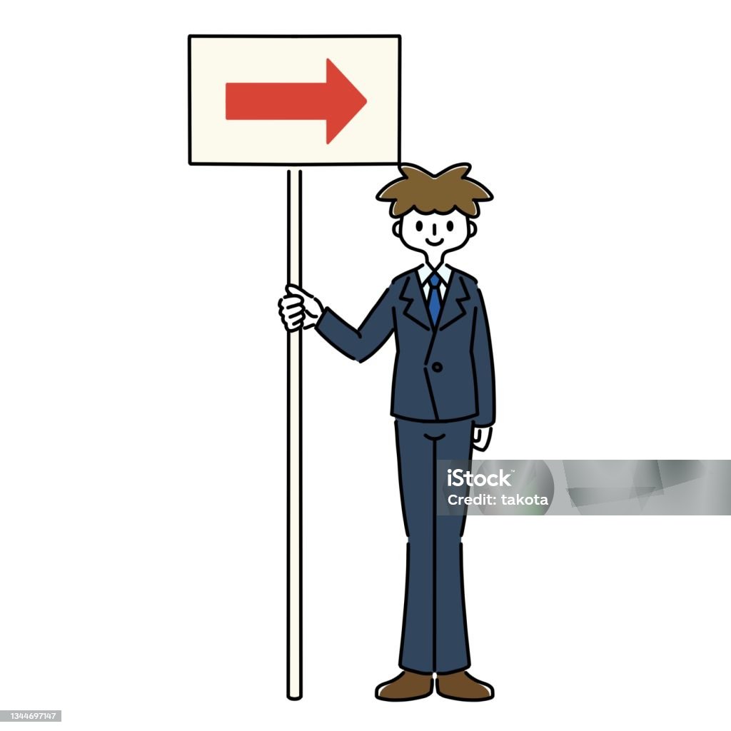Guider Image Guide Person Stock Illustration - Download Image Now - Adult, Arrow ...