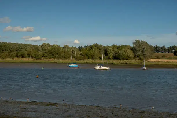 Photo of Boats on the River Deben at Woodbridge in Suffolk, UK