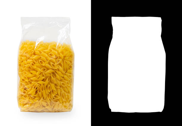 istock Transparent plastic pasta bag penne rigate 1344701591