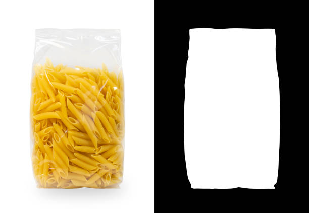 istock Transparent plastic pasta bag penne rigate 1344701601