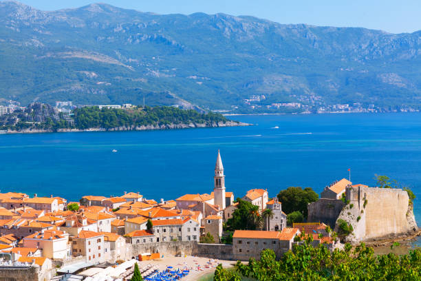 istock Budva Montenegro Old Town and Central Beach 1344702613