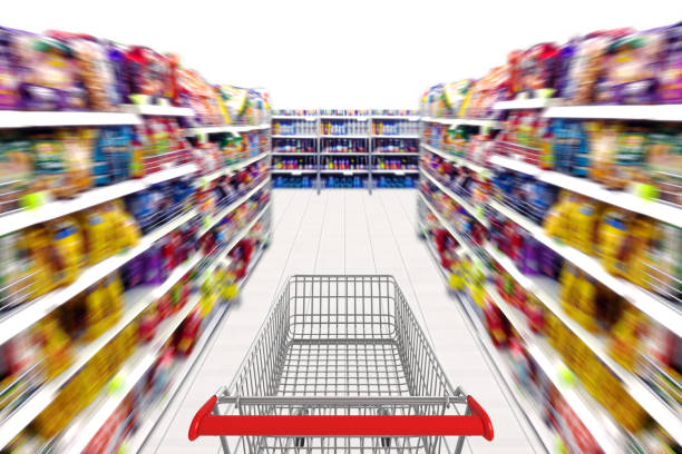 istock Supermarket shopping cart 1344702692