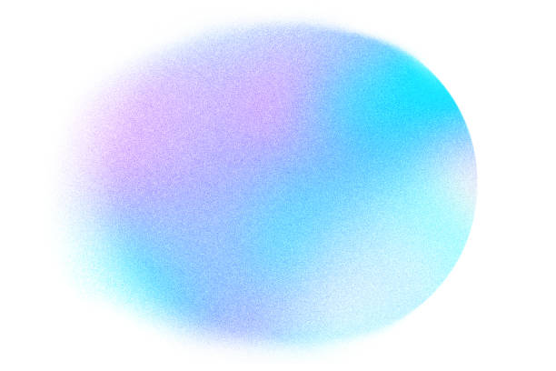 Abstract pastel neon blurred circle grainy gradient on white Abstract pastel neon holographic blurred grainy circle gradient on white background texture. Colorful digital grain soft noise effect pattern. Lo-fi multicolor vintage retro design template copy space gradient backgrounds stock illustrations